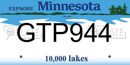 GTP944 Minnesota License Plate