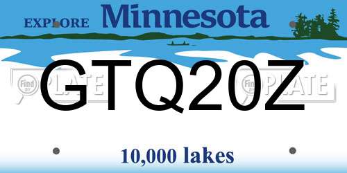 GTQ20Z Minnesota License Plate