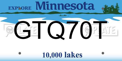 GTQ70T Minnesota License Plate