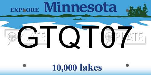 GTQT07 Minnesota License Plate
