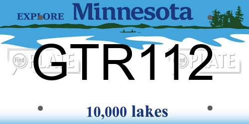 GTR112 Minnesota License Plate