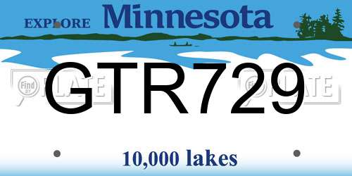 GTR729 Minnesota License Plate