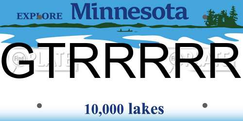 GTRRRRR Minnesota License Plate