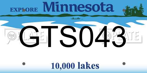 GTS043 Minnesota License Plate