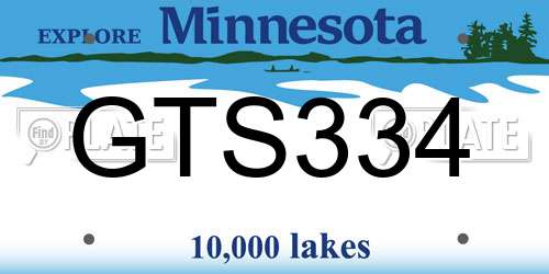 GTS334 Minnesota License Plate