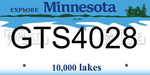 GTS4028 Minnesota License Plate