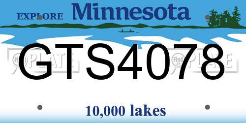 GTS4078 Minnesota License Plate
