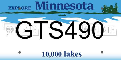 GTS490 Minnesota License Plate