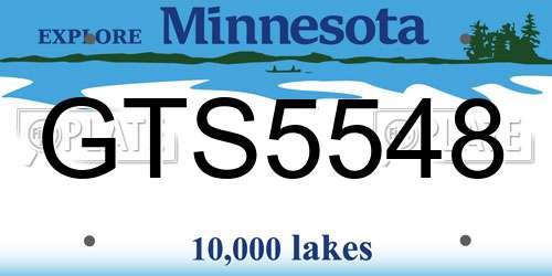 GTS5548 Minnesota License Plate