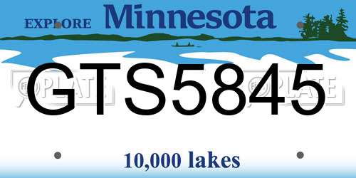GTS5845 Minnesota License Plate