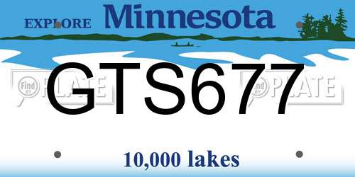 GTS677 Minnesota License Plate