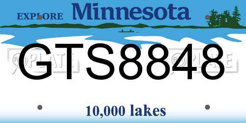 GTS8848 Minnesota License Plate