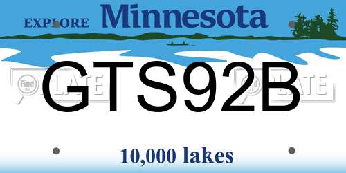 GTS92B Minnesota License Plate