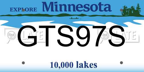 GTS97S Minnesota License Plate