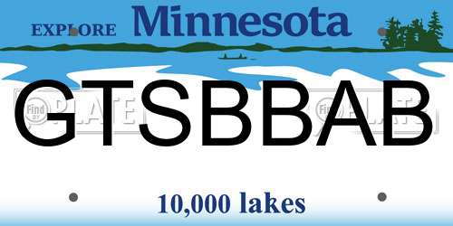 GTSBBAB Minnesota License Plate