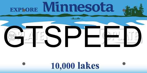 GTSPEED Minnesota License Plate