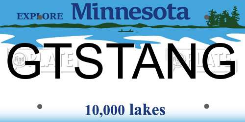 GTSTANG Minnesota License Plate