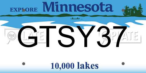 GTSY37 Minnesota License Plate