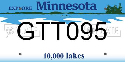 GTT095 Minnesota License Plate