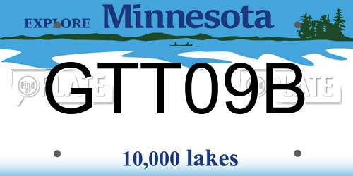 GTT09B Minnesota License Plate
