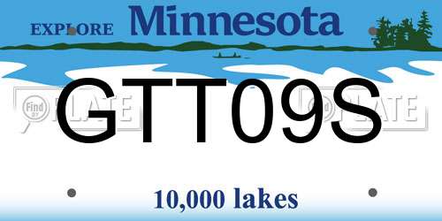 GTT09S Minnesota License Plate