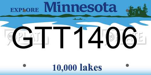 GTT1406 Minnesota License Plate