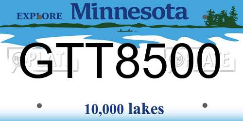 GTT8500 Minnesota License Plate