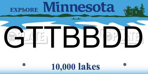 GTTBBDD Minnesota License Plate