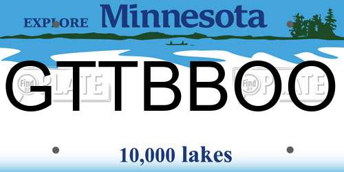 GTTBBOO Minnesota License Plate