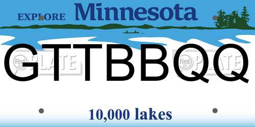 GTTBBQQ Minnesota License Plate