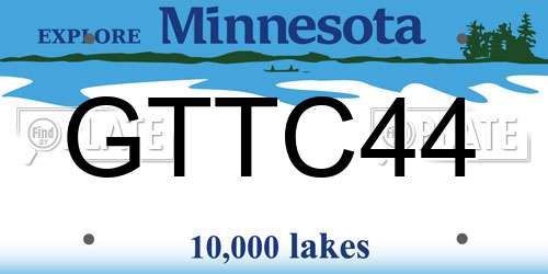 GTTC44 Minnesota License Plate