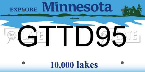 GTTD95 Minnesota License Plate