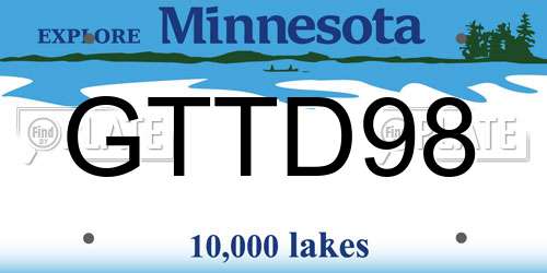 GTTD98 Minnesota License Plate