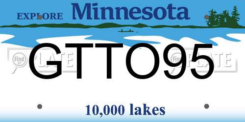 GTTO95 Minnesota License Plate