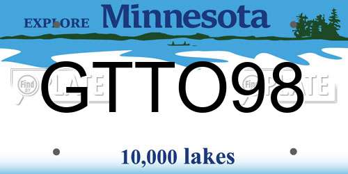 GTTO98 Minnesota License Plate