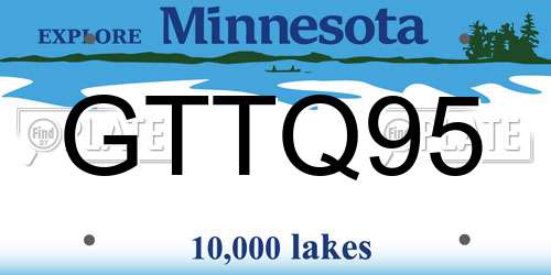 GTTQ95 Minnesota License Plate