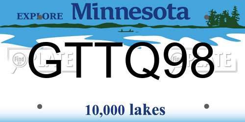 GTTQ98 Minnesota License Plate