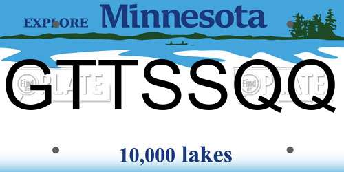 GTTSSQQ Minnesota License Plate