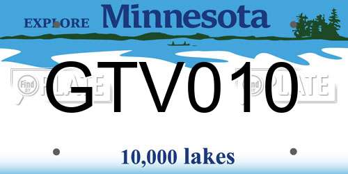 GTV010 Minnesota License Plate