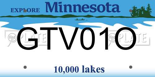 GTV01O Minnesota License Plate