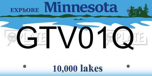 GTV01Q Minnesota License Plate