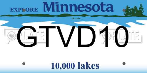 GTVD10 Minnesota License Plate