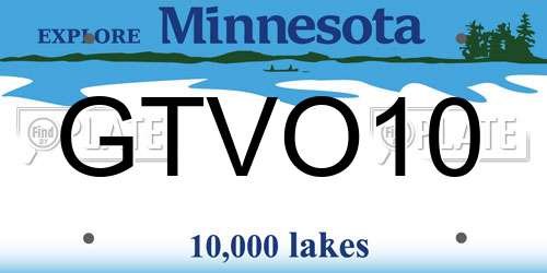 GTVO10 Minnesota License Plate