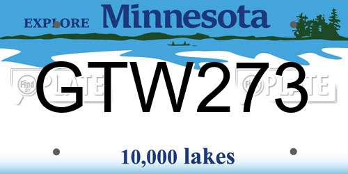 GTW273 Minnesota License Plate