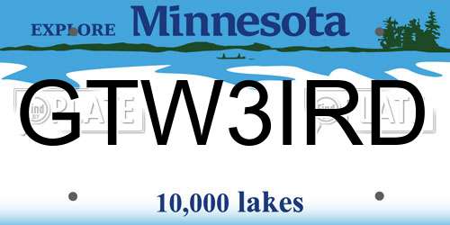 GTW3IRD Minnesota License Plate
