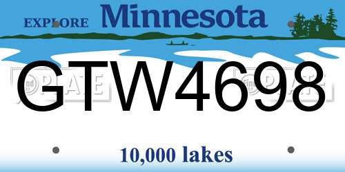 GTW4698 Minnesota License Plate