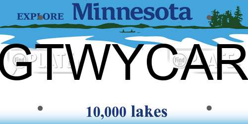 GTWYCAR Minnesota License Plate