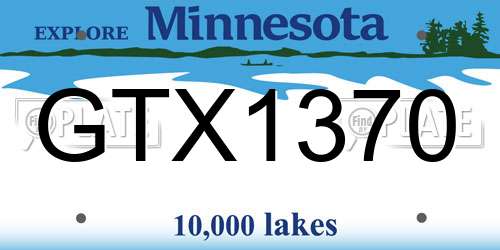 GTX1370 Minnesota License Plate