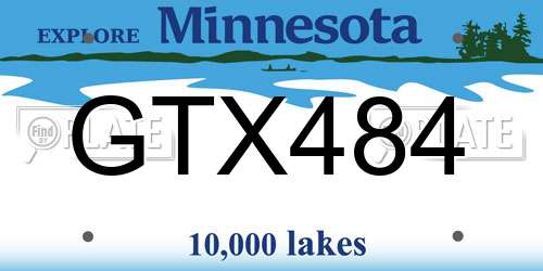 GTX484 Minnesota License Plate