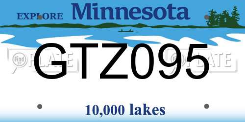 GTZ095 Minnesota License Plate